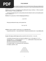 Final Cyclic Groups