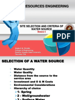 Site Selection and Criteria of Water Source PDF
