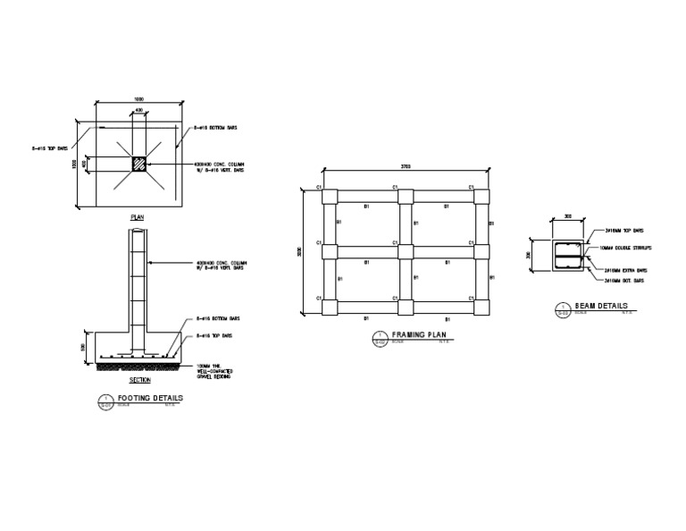 Structural Beam and Footing Details | PDF | History