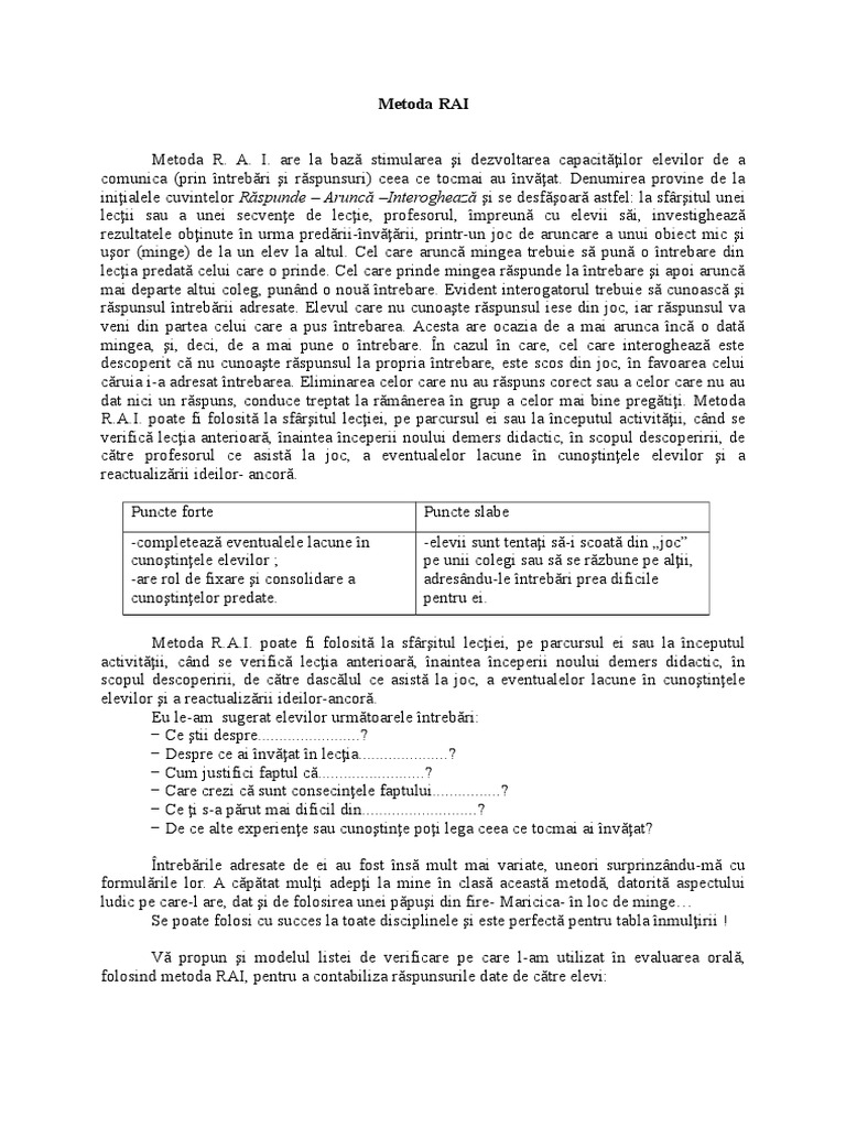 Metoda Rai | PDF