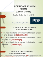 Checking of School Forms (Quick Guide) : Deped Order No. 11 S. 2018