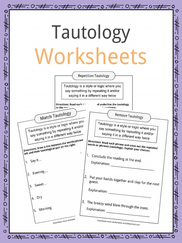 Sample Tautology Worksheets | PDF | Creative Commons License | License