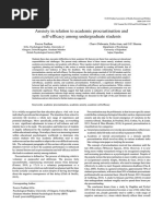 Academic Procrastination, Self Efficacy and Anxiety of Students