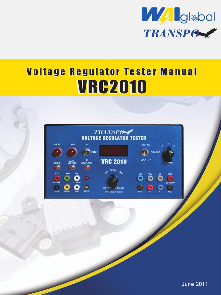 Transpo VRC2010 Regulator Tester PDF PDF Switch Voltage