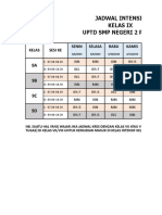 Jadwal Intensif Kelas Ix Uptd SMP Negeri 2 Puncu: 9A 9B 9C 9D