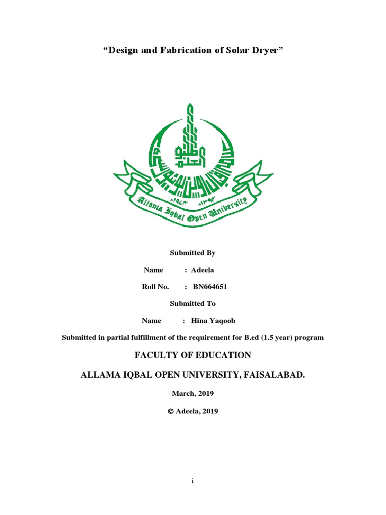 Solar Dryer Final Thesis Pdf Solar Energy Solar Power