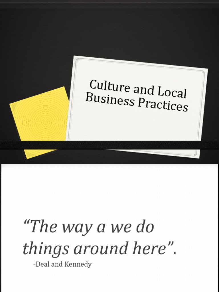 Culture and Local Business Practices Final | PDF | Suit (Clothing ...