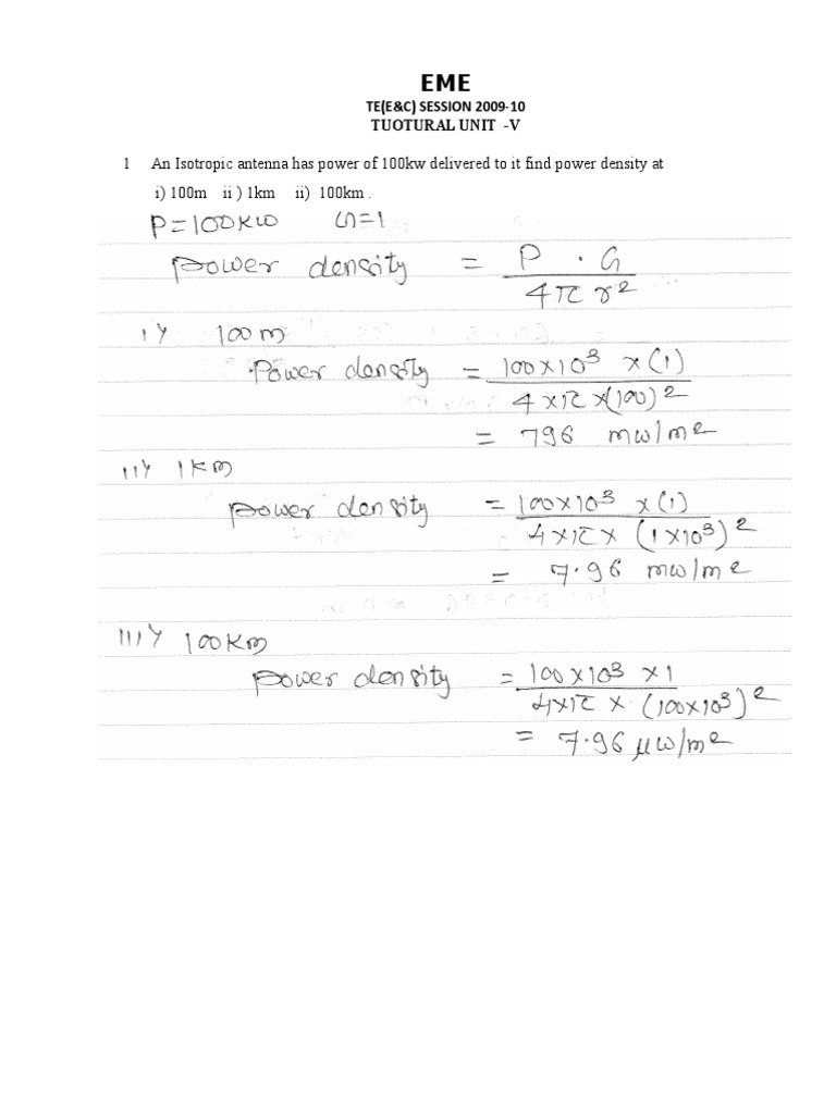Power Density Calculations for Antennas | PDF | Antenna (Radio ...