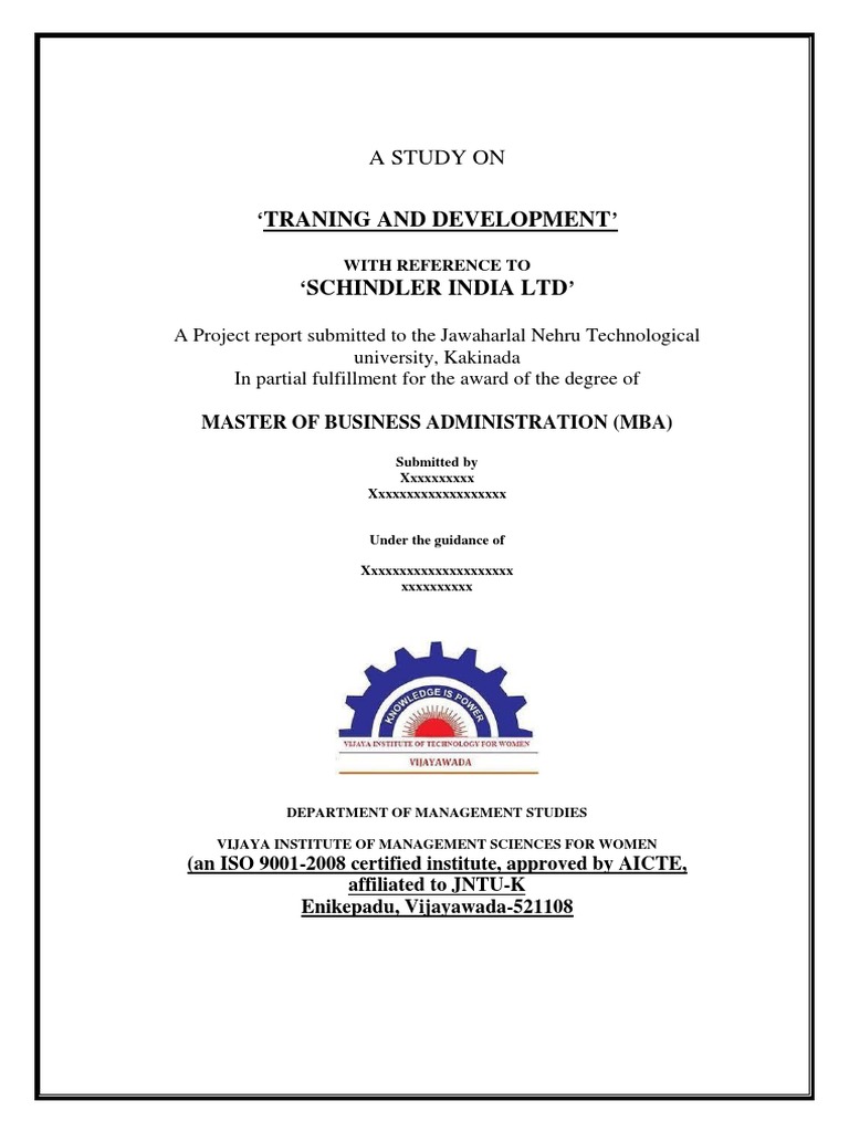Project Report On Training and Development by Thommandru Supriya Rani ...