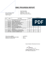 Academic Academic Progress Report: Master of Biomedical Science