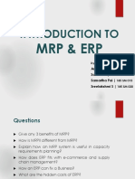Introduction To: MRP & Erp