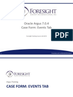 Course 120-0576 Oracle Argus 7.0.4 Case Form Events Tab