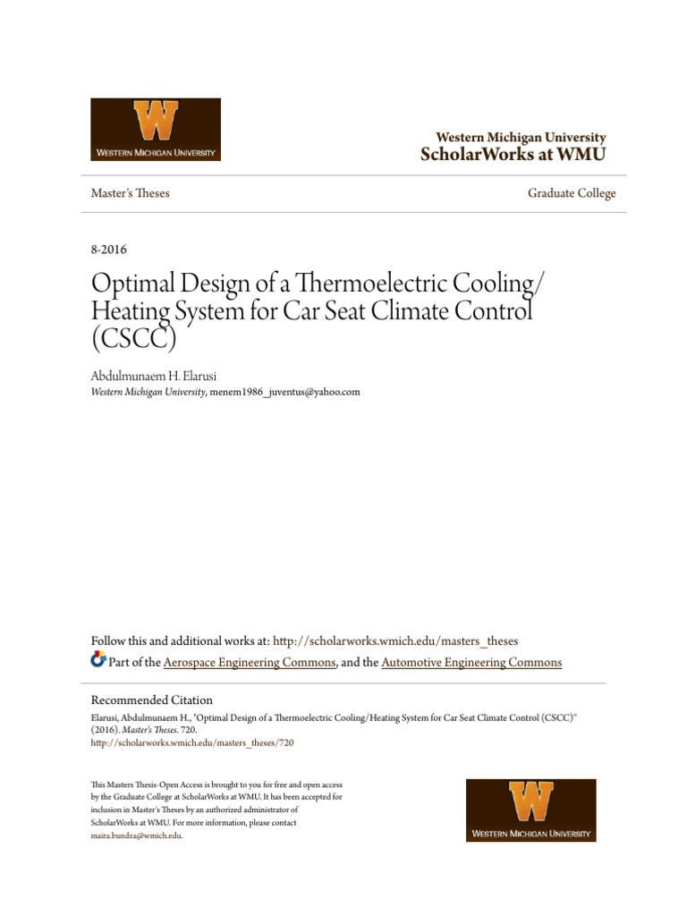 Optimal Design of A Thermoelectric Cooling - Heating System For Car PDF ...