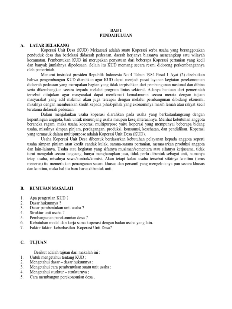 Koperasi Unit Desa Docx