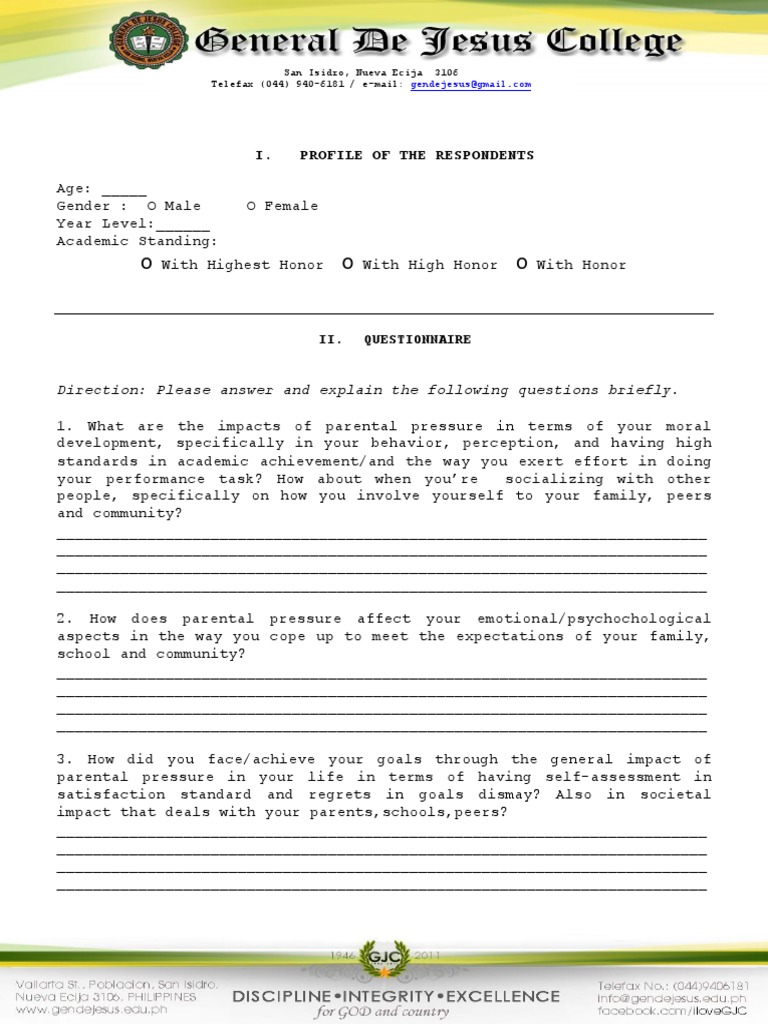 Questionnaire PDF Attention Deficit Hyperactivity Disorder Mental