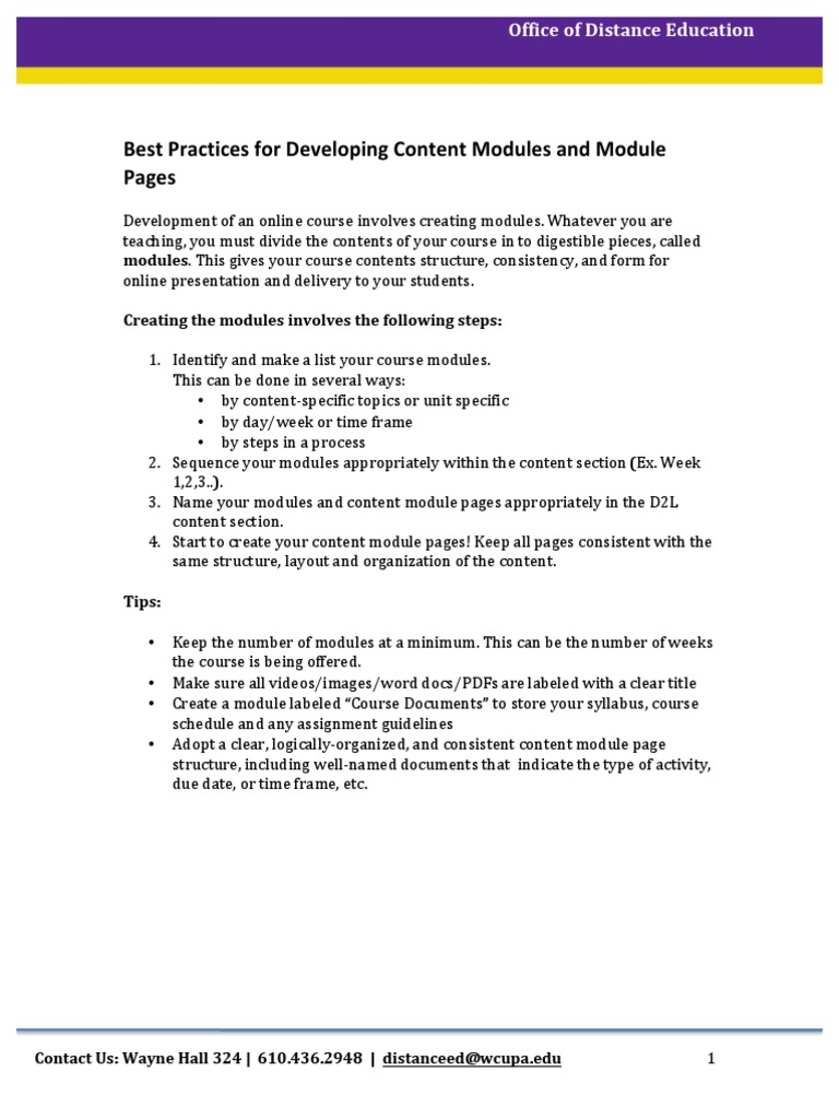 Best Practices For Developing Content Modules and Module Pages | PDF ...