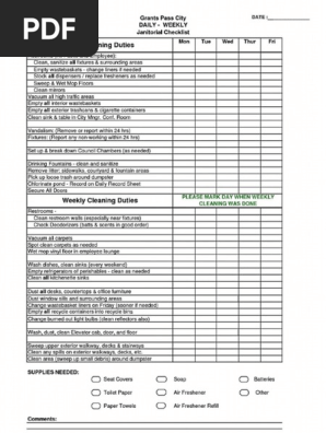 Office Cleaning List