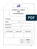 Approval Sheet FOR Microphone: Customer Approver Checker