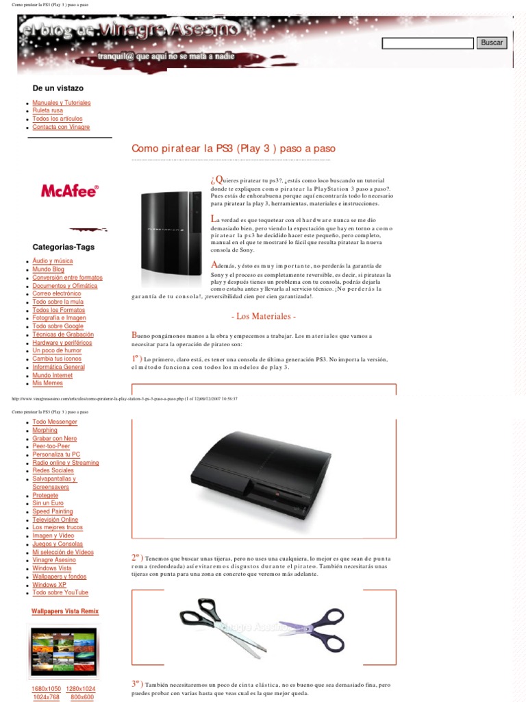 Como Piratear La Ps3 (Play 3) Paso A Paso PDF Playstation 3 Msn