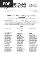 ATR Releases 2010 List of Pledge Signers in New Hampshire