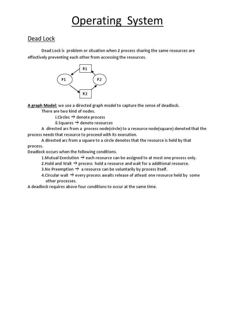 Operating System: Dead Lock | PDF