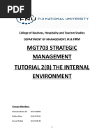 Mgt703 Strategic Management Tutorial 2 (B) The Internal Environment