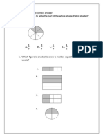 A B C D: Put Circle Around Correct Answer A. Use Fractions To Write The Part of The Whole Shape That Is Shaded?