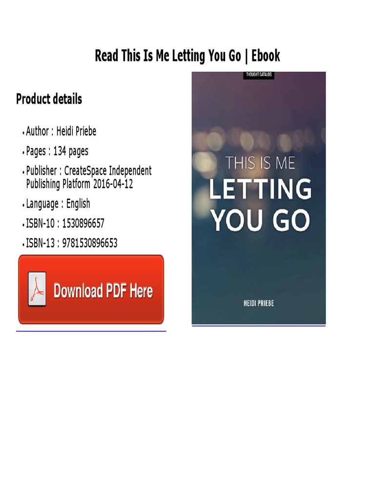 This Is Me Letting You Go PDF PDF E Books Sources
