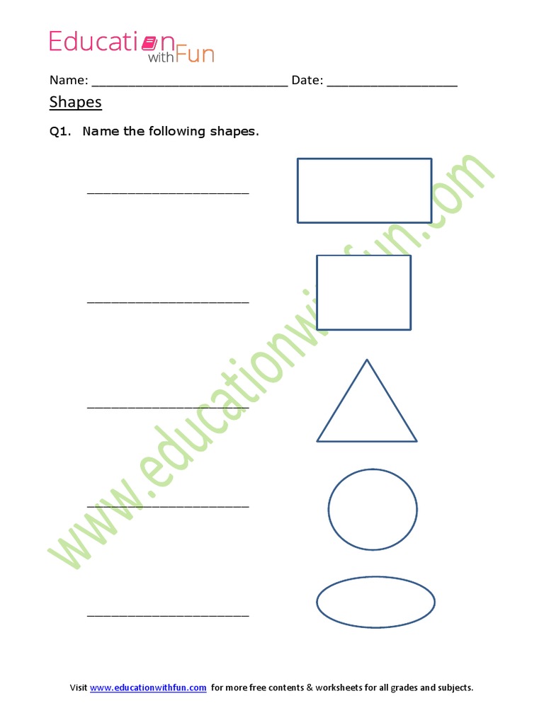 Shapes Identification Worksheet | PDF | Career & Growth