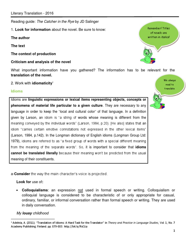 An Analysis of Translation Strategies Used in Retranslating J.D. Salinger's Novel 'The Catcher