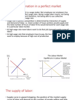 Wage determination in perfect and imperfect labor markets