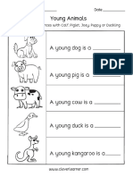 Animals and Their Young Preschool Activity Worksheets 12