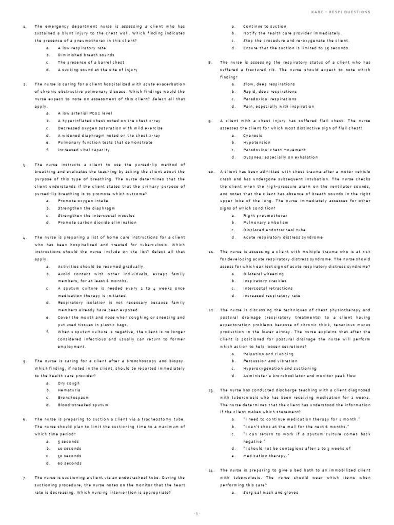 Respiratory Assessment and Care Guidelines | PDF | Thorax | Breathing