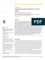 Regional Personality Differences in Great Britain: Peter J. Rentfrow, Markus Jokela, Michael E. Lamb