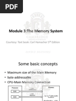 Module 3:the Memory System: Courtesy: Text Book: Carl Hamacher 5 Edition