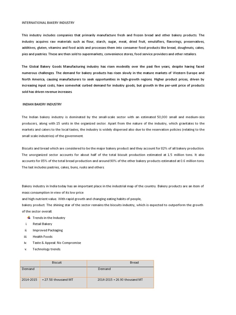 International Bakery Industry PDF Bakery Human Resource Management