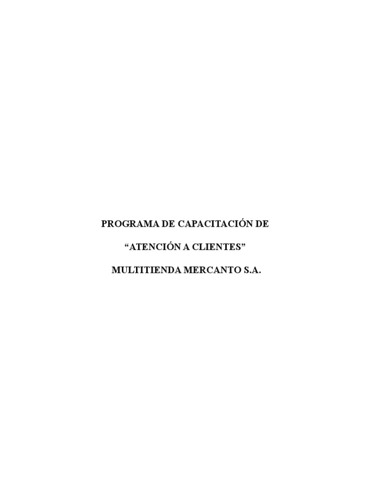Capacitación en Atención al Cliente | PDF | Servicio al Cliente ...