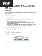 How To Lock (SU01) & Unlock (SU10) A SAP User