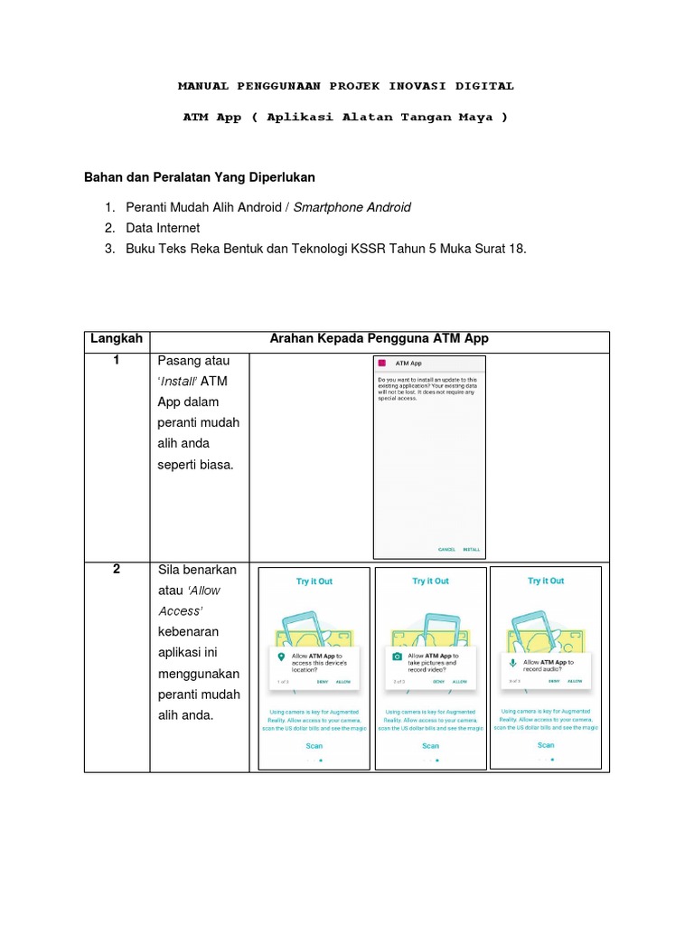 Manual Penggunaan Projek Inovasi Digital Atm App Pdf