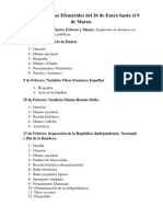 Programa de Las Efemérides Del 26 de Enero Hasta El 9 de Marzo