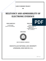 Relevancy and Admissibility of Electronic Evidence: Hidayatullah National Law University Uparwara, New Raipur (C.G.)