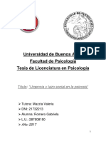 Universidad de Buenos Aires Facultad de Psicología Tesis de Licenciatura en Psicología