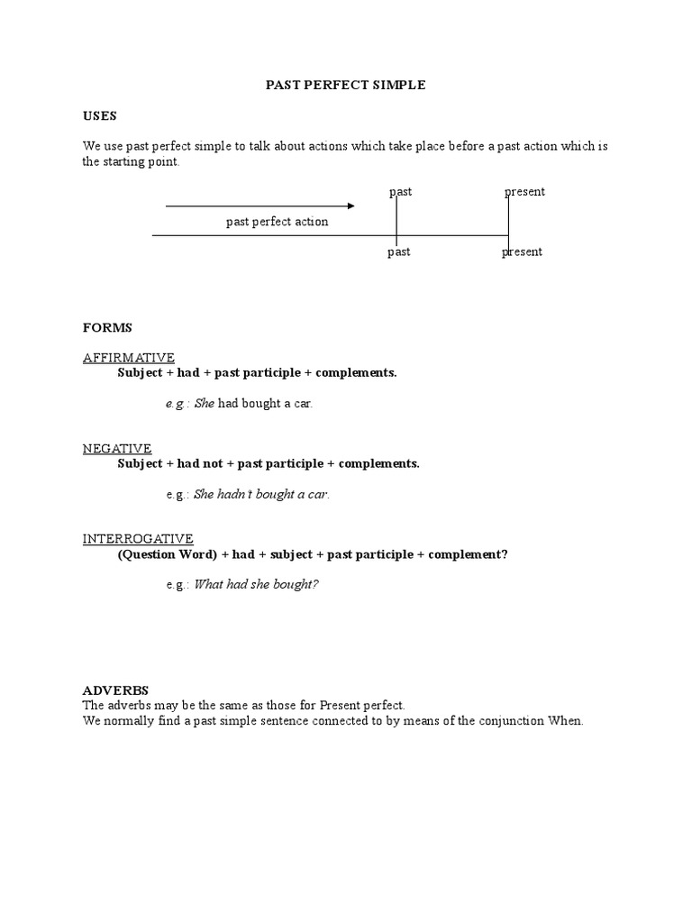 Past Perfect Simple-Cont - Theory | PDF | Verb | Grammar