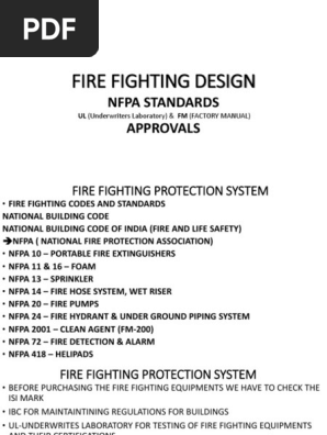 Fire Fighting Pdf Fire Sprinkler System Firefighting
