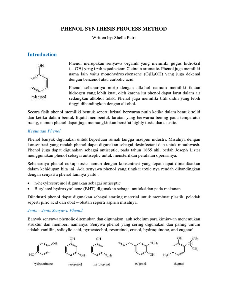 Phenol Synthesis Process Method PDF