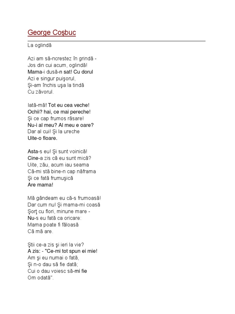 George Cosbuc Poezie | PDF