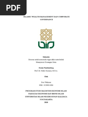 Islamic Wealth Management Dan Corporate Governance Pdf