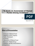 "A Study On Awareness of Mutual Funds Among Investors": by Simran Lalchandani 17P125 Batch 2017-19