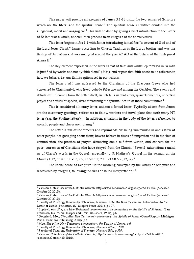 James 3 Exegesis | PDF | New Testament | Exegesis