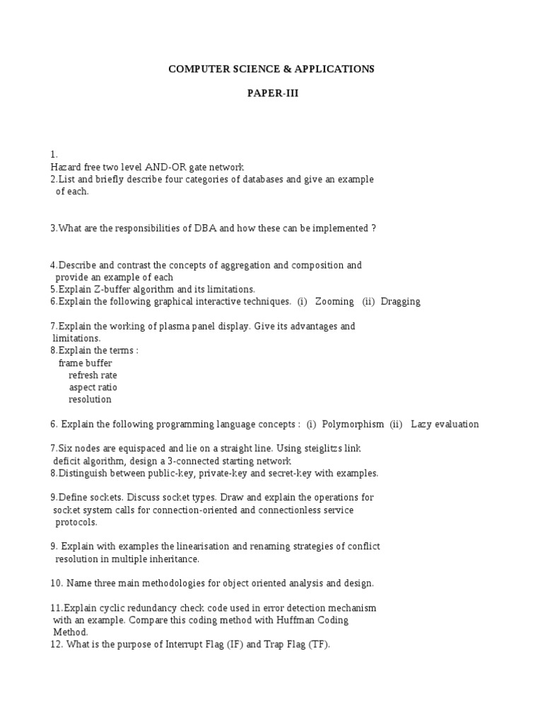UGC NET Computer Science Paper 3 Syllabus | PDF | Thread (Computing ...